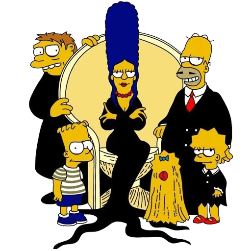 here is a Simpsons Adams Family Cover Sticker from the The Simpsons collection for sticker mania