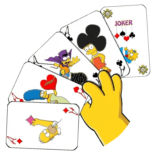 The Simpsons Family Playing Cards Sticker