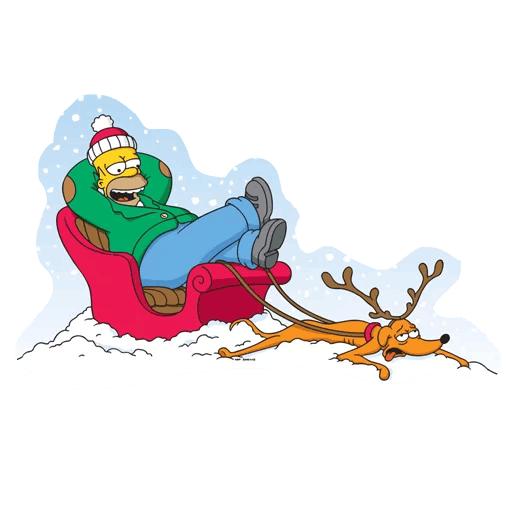cool and cute Homer Simpson Christmas Reindeer Ride Sticker for stickermania
