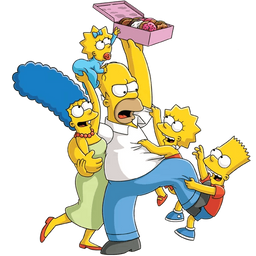 Simpsons Family Donut Sharing Sticker - Sticker Mania