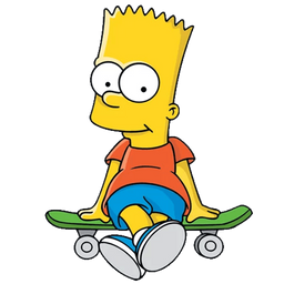 Bart Simpson Sitting on a Skate Sticker - Sticker Mania