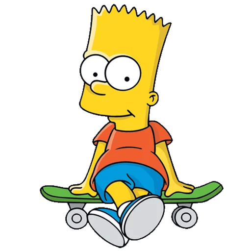 here is a Bart Simpson Sitting on a Skate Sticker from the Bart Simpson collection for sticker mania