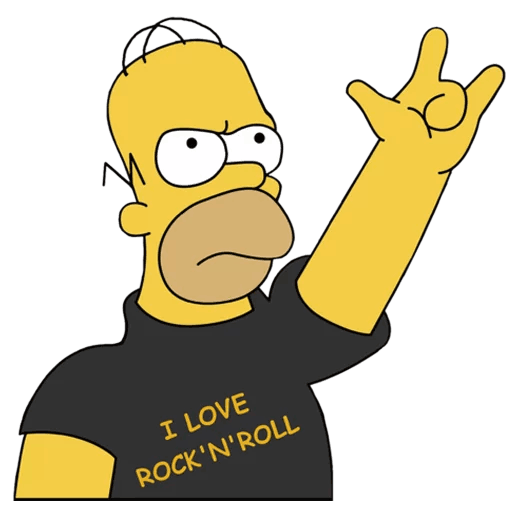 here is a Homer Simpson I Love Rock and Roll Sticker from the The Simpsons collection for sticker mania