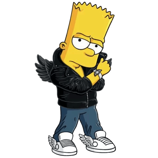 cool and cute Bart Simpson Posing as Jeremy Scott Sticker for stickermania