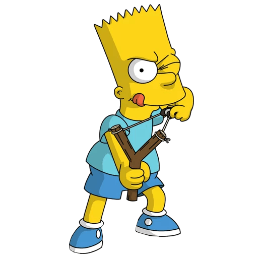 here is a Bart Simpson with a Slingshot Sticker from the Bart Simpson collection for sticker mania