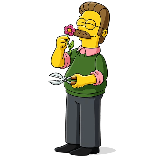 cool and cute The Simpsons Ned Flanders Gardening for stickermania