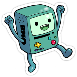 here is a Adventure Time - BMO Yey from the Adventure Time collection for sticker mania