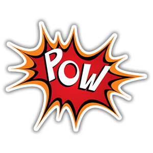cool and cute Pow Comics Style Sticker for stickermania
