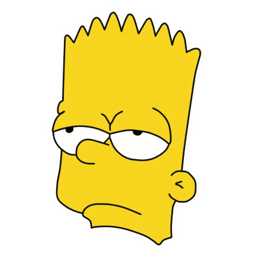 cool and cute Bart Simpson Unamused for stickermania