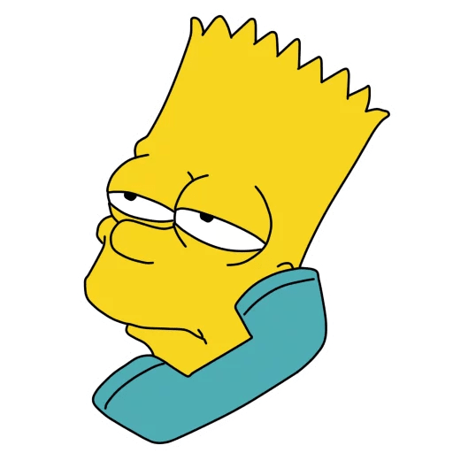 cool and cute Bart Simpson On The Phone for stickermania