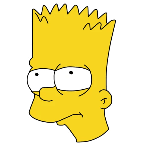 cool and cute Bart Simpson Unhappy for stickermania