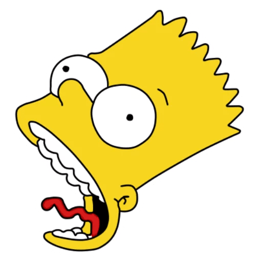 here is a Bart Simpson Strangled Face from the Bart Simpson collection for sticker mania