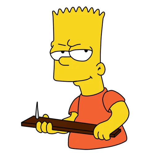 cool and cute Bart Simpson With Spiked Club for stickermania