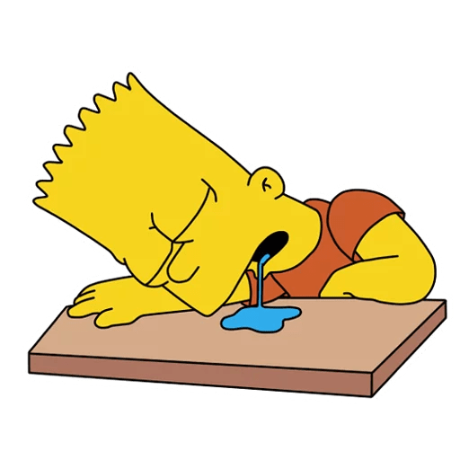 cool and cute Bart Simpson at School Sleeping for stickermania
