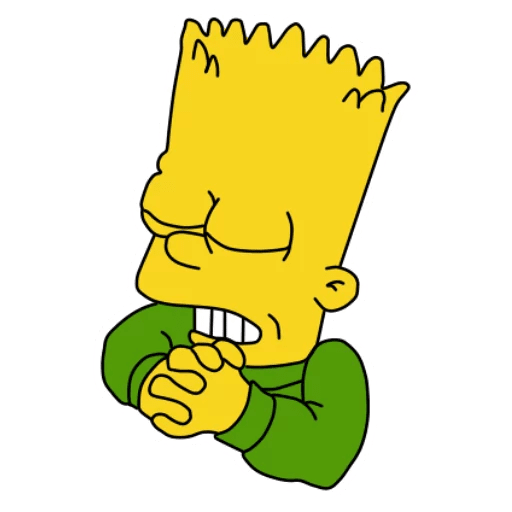 here is a Bart Simpson Praying Sticker from the Bart Simpson collection for sticker mania