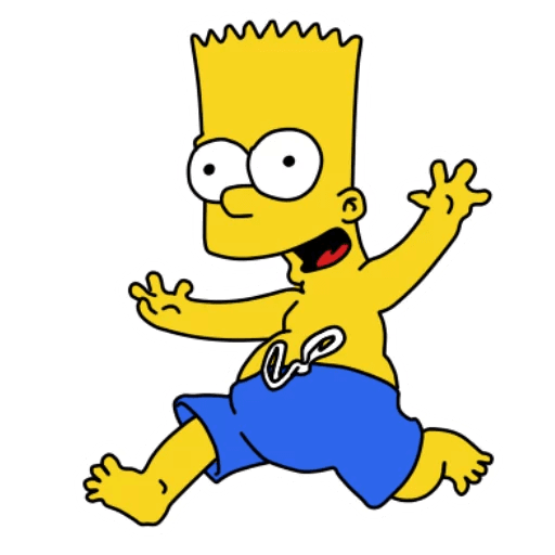 Bart Simpson Swimming in Blue Shorts Sticker