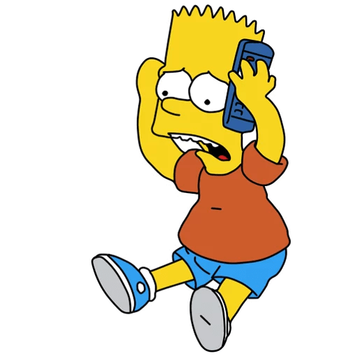 Bart Simpson Phone Ay Caramba Sticker
