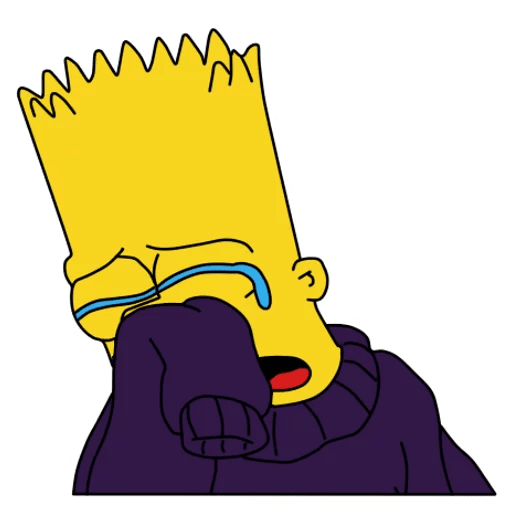 here is a Bart Simpson Crying in a Sweater Sticker from the Bart Simpson collection for sticker mania