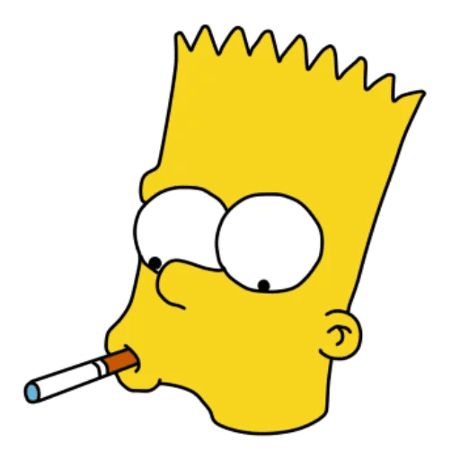 cool and cute Bart Simpson Smoking Sticker for stickermania