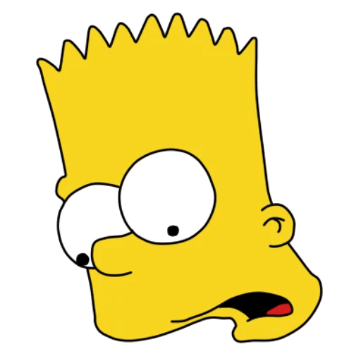Bart Simpson Open Mouth Surprised Sticker