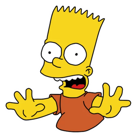 Bart Simpson Scared Sticker - Sticker Mania