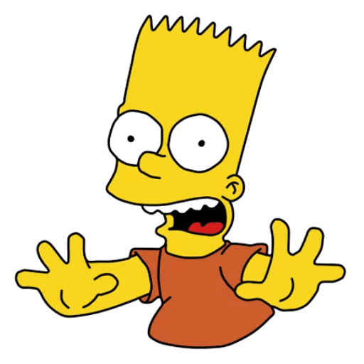 cool and cute Bart Simpson Scared Sticker for stickermania