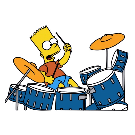 Bart Simpson on Drums Sticker