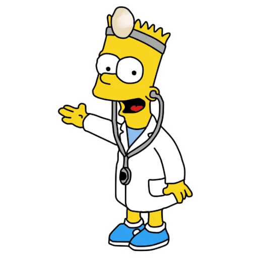 here is a Bart Simpson as a Doctor from the Bart Simpson collection for sticker mania