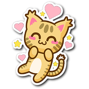 cool and cute Cat Love Sticker for stickermania