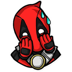 cool and cute Deadpool cold sweat Sticker for stickermania
