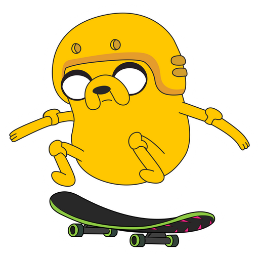 here is a Adventure Time Jake Skating Sticker from the Adventure Time collection for sticker mania