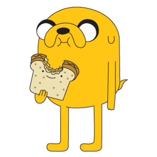 here is a Adventure Time Jake with Sandwich from the Adventure Time collection for sticker mania
