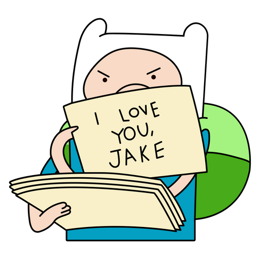 here is a Adventure Time Finn Loves Jake Sticker from the Adventure Time collection for sticker mania