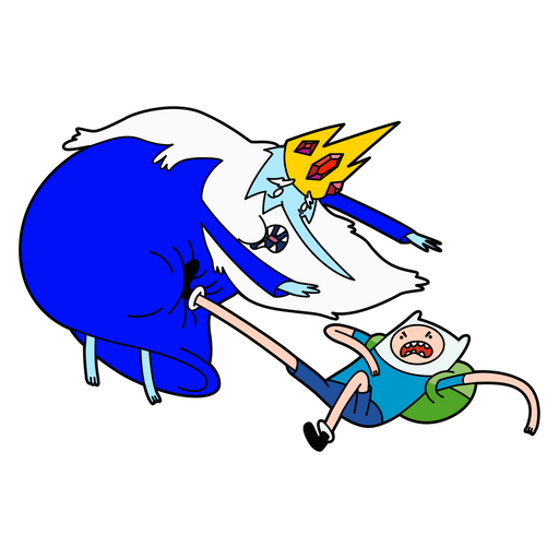 Adventure Time Ice King and Finn Fighting Sticker