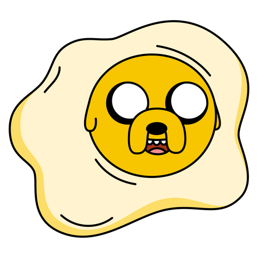 here is a Adventure Time Jake is a Fried Egg Sticker from the Adventure Time collection for sticker mania