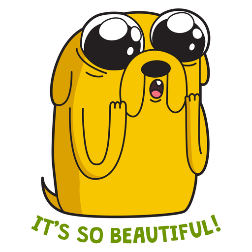 here is a Adventure Time Jake It's So Beautiful Sticker from the Adventure Time collection for sticker mania