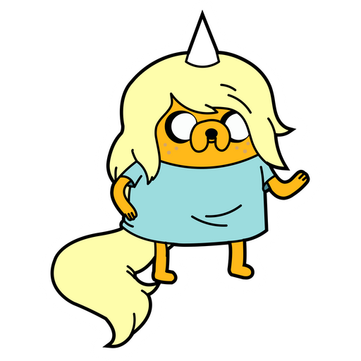 here is a Adventure Time Jake Unicorn Sticker from the Adventure Time collection for sticker mania