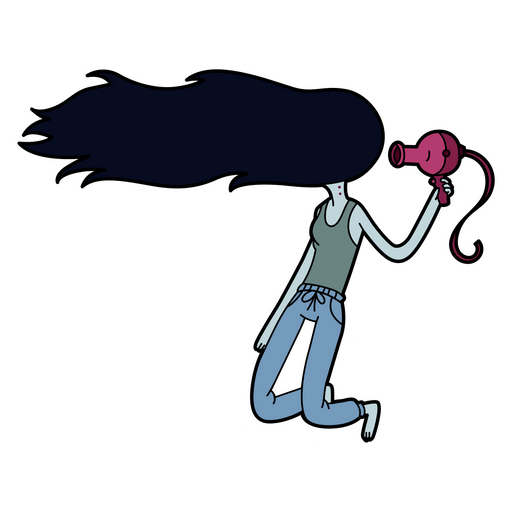 here is a Adventure Time Marceline and Hair Dryer Sticker from the Adventure Time collection for sticker mania