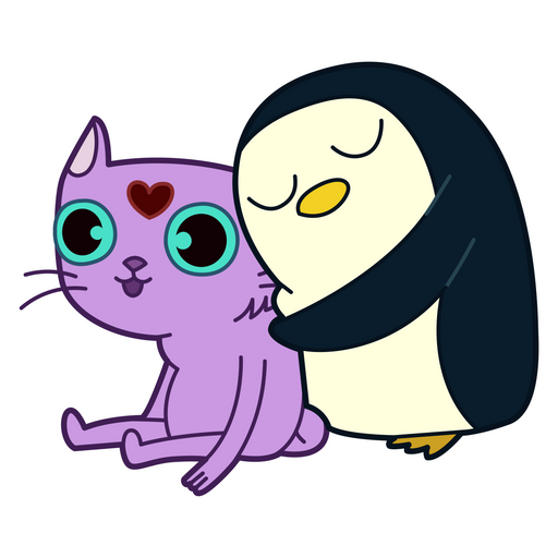Adventure Time Penguin and Kitten Sticker
