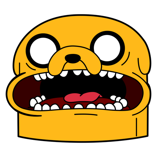 Adventure Time Screaming Jake Loudly Sticker