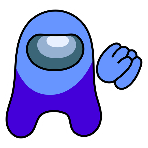 here is a Among Us Blue Character Applauds Sticker from the Among Us collection for sticker mania