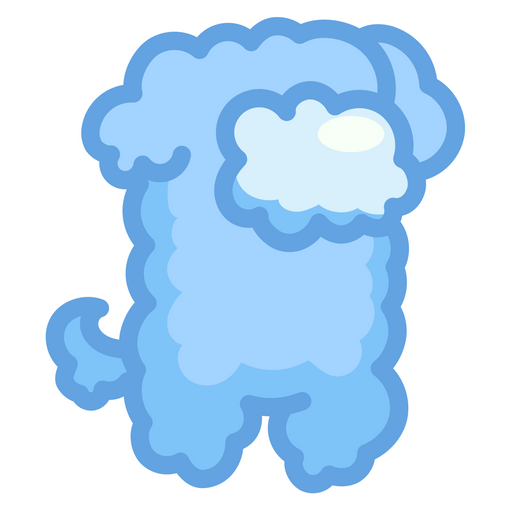here is a Among Us Blue Cloud Character Sticker from the Among Us collection for sticker mania