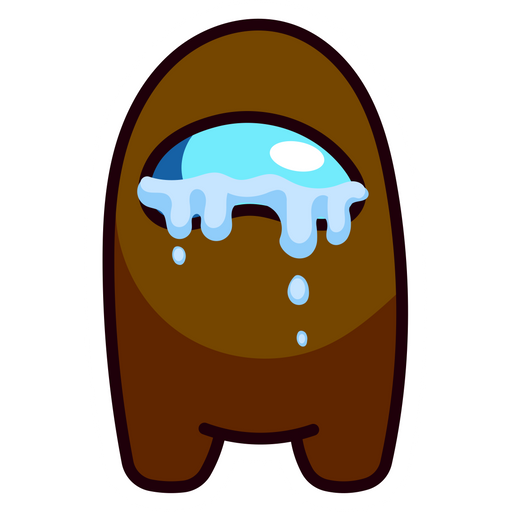 Among Us Brown Character Crying Sticker
