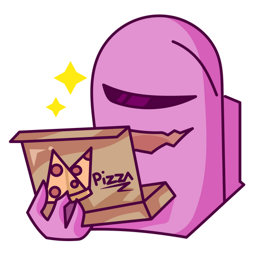 here is a Among Us Eats Pizza Sticker from the Among Us collection for sticker mania