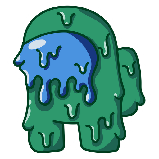here is a Among Us Green Character Melts Sticker from the Among Us collection for sticker mania