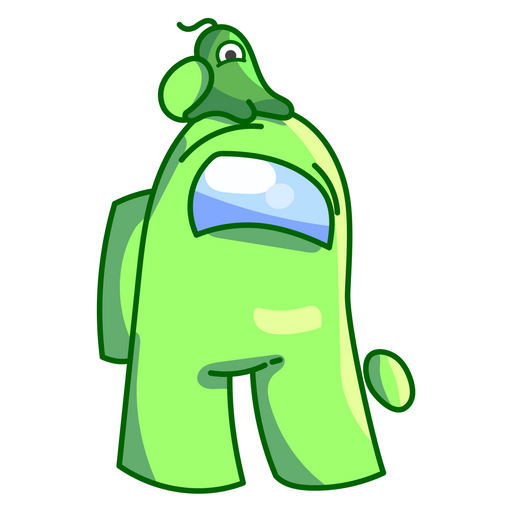 Among Us Green Slug Sticker