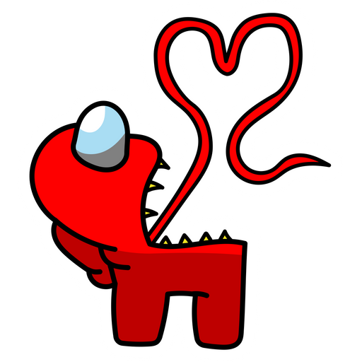 here is a Among Us Red Impostor Love Sticker from the Among Us collection for sticker mania
