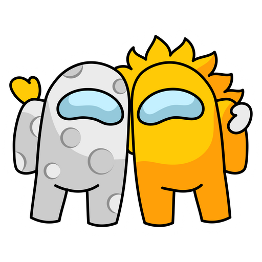 here is a Among Us Moon and Sun Characters Sticker from the Among Us collection for sticker mania