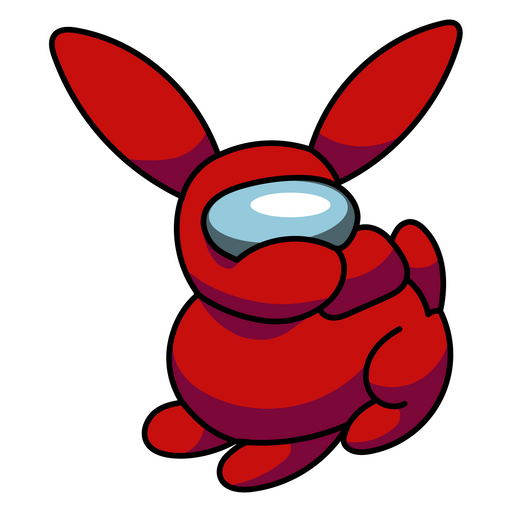 Among Us Red Rabbit Character Sticker