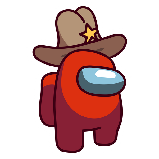 here is a Among Us Red Sheriff Character from the Among Us collection for sticker mania